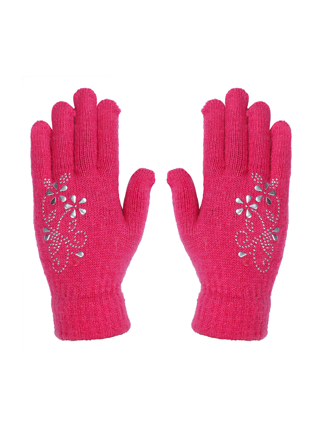 LOOM LEGACY Women Pattered Acrylic Hand Gloves