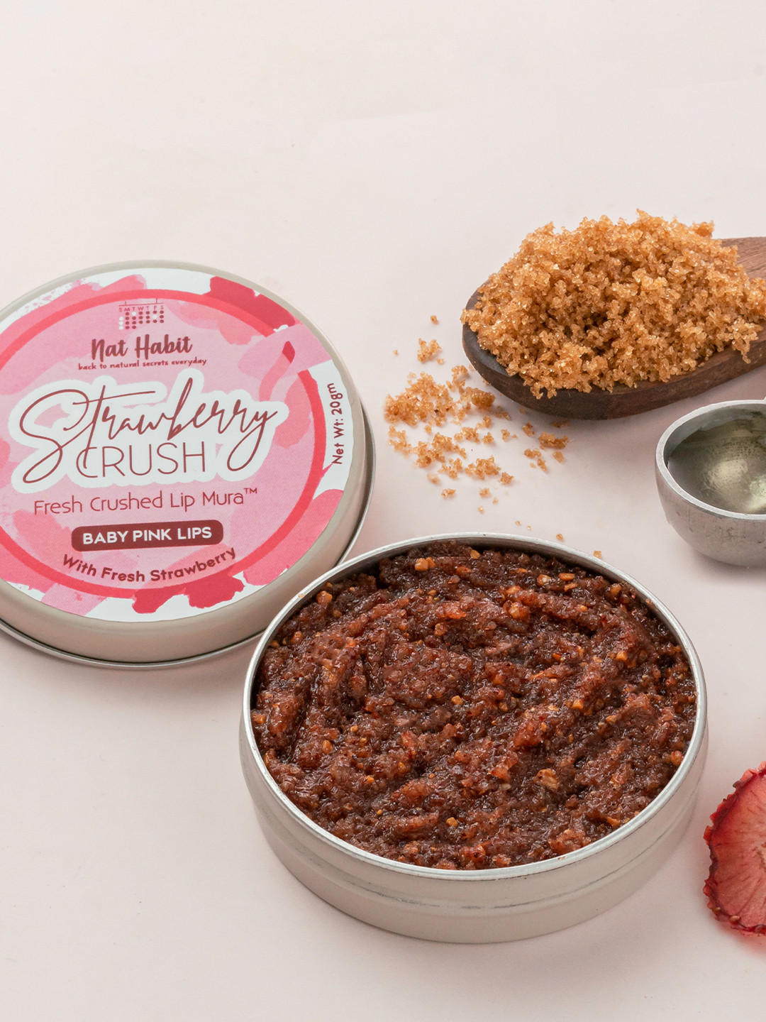 Nat Habit Strawberry Crush Fresh Crushed Lip Mura For Baby Pink Lips - 20g