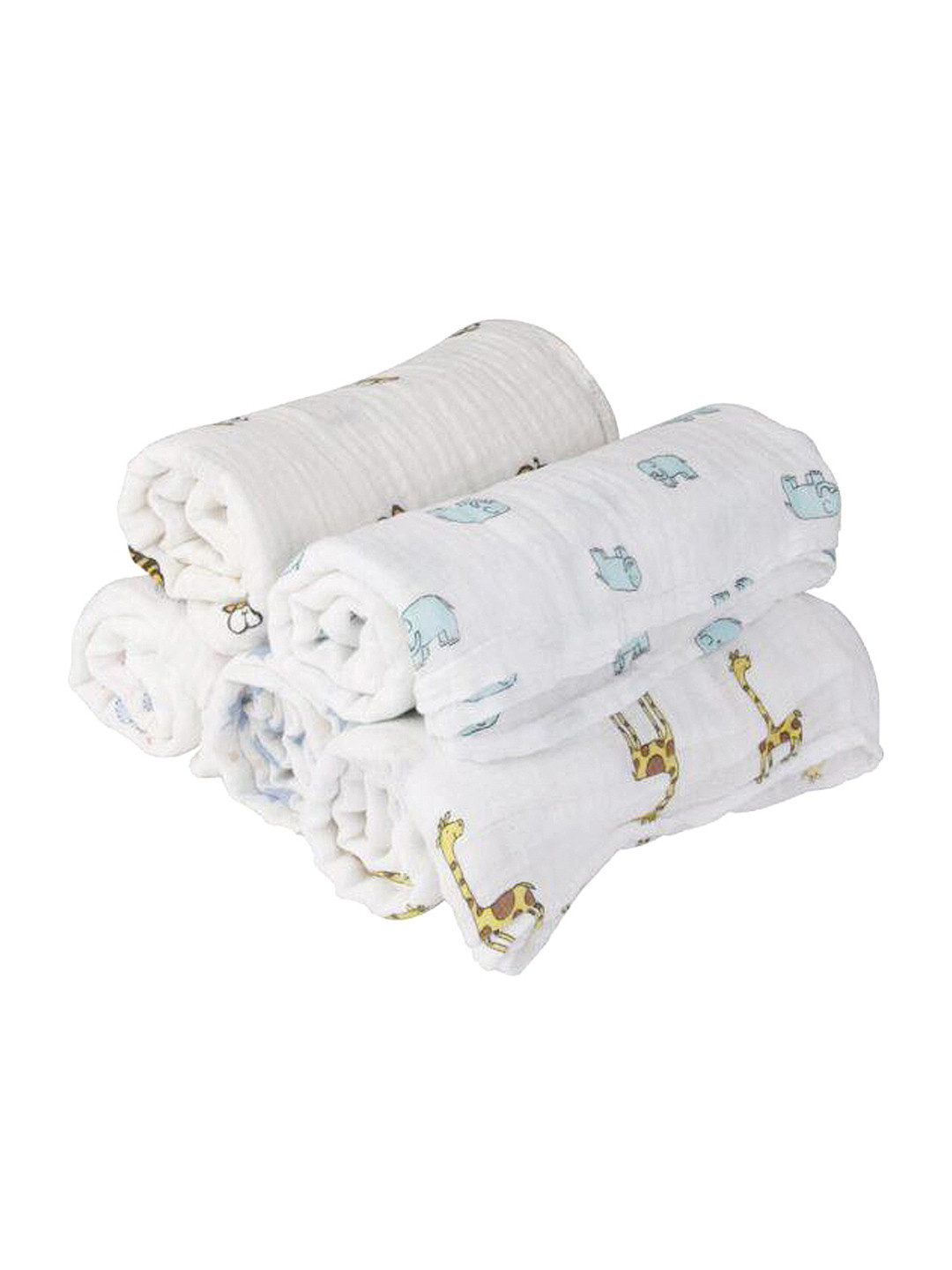 Moms Home Kids Set Of 3 Organic Cotton Baby Muslin Swaddle Mix