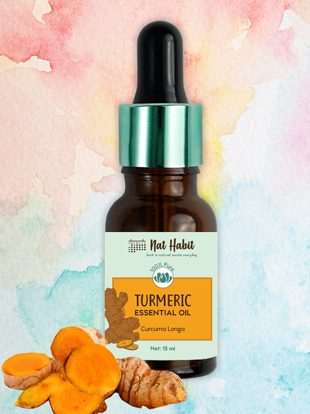 Nat Habit 100% Pure Turmeric Essential Oil to Treats Acne - 15 ml
