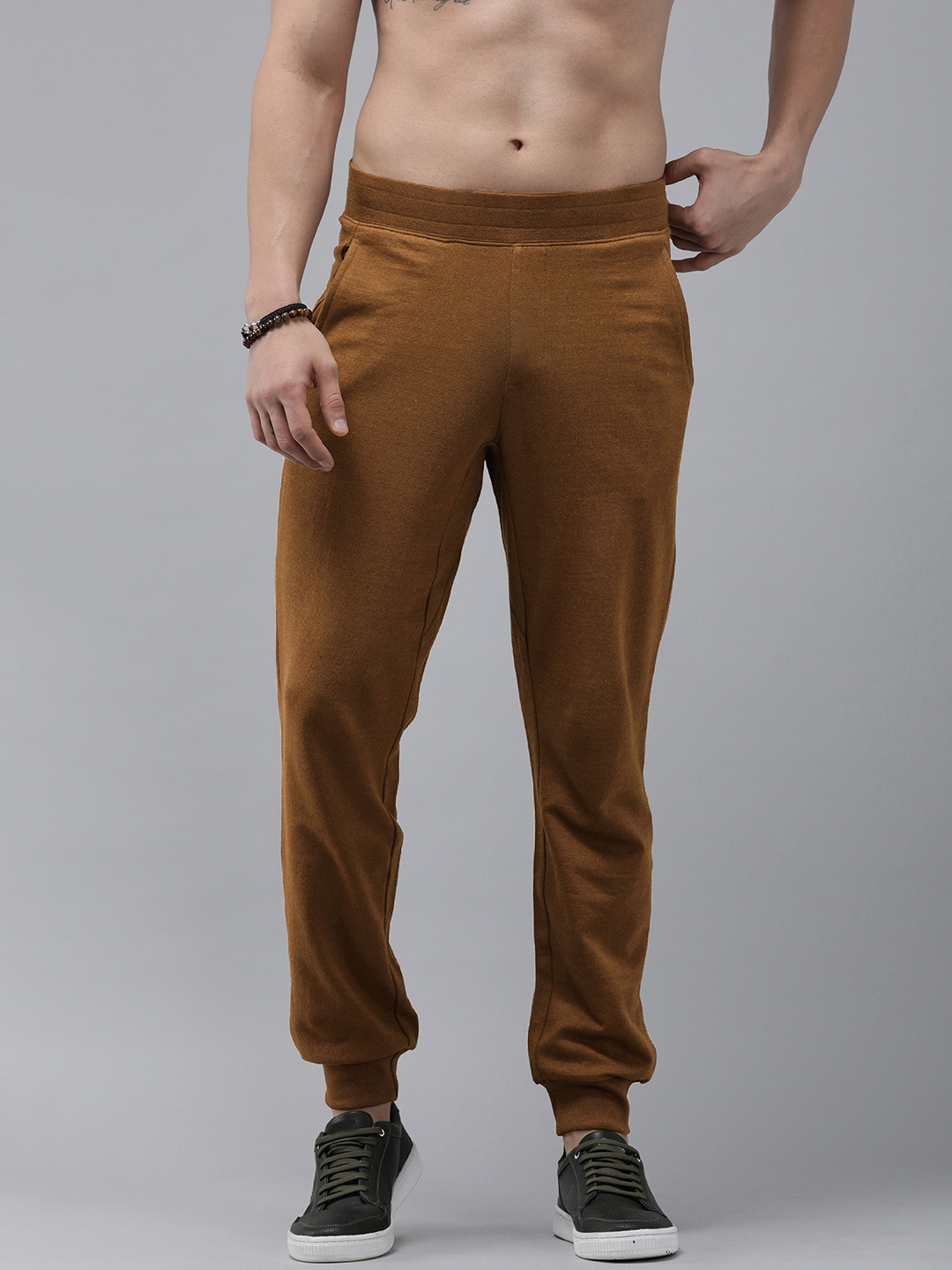 Roadster Men Brown Solid Joggers
