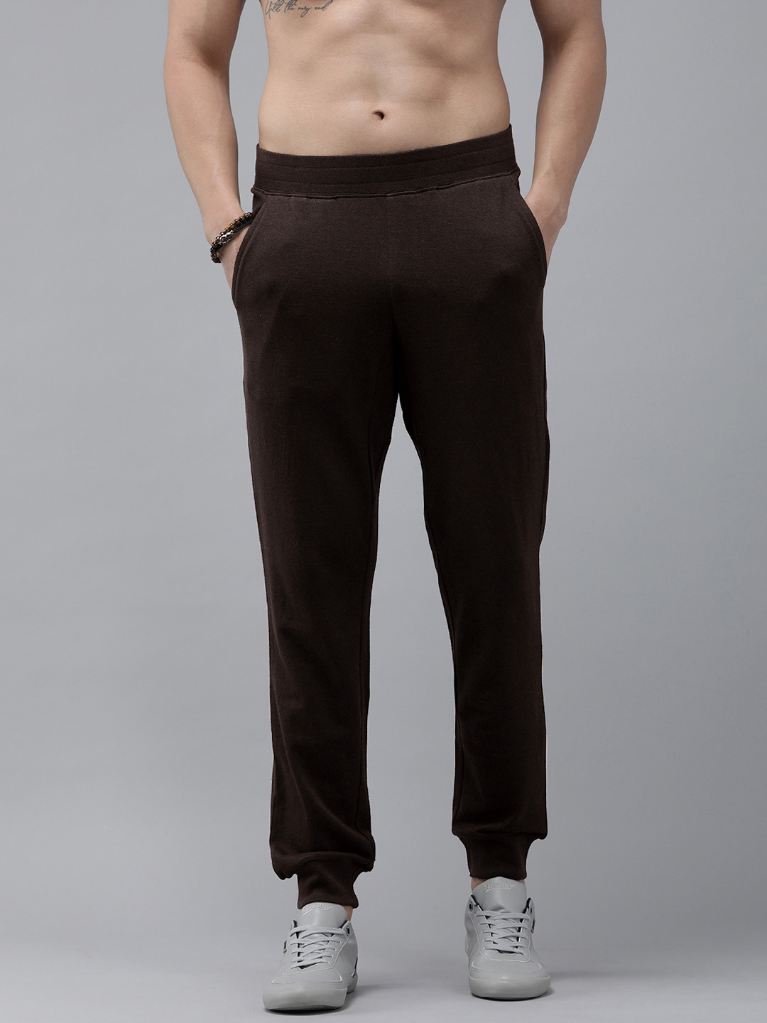 Roadster Men Brown Solid Joggers