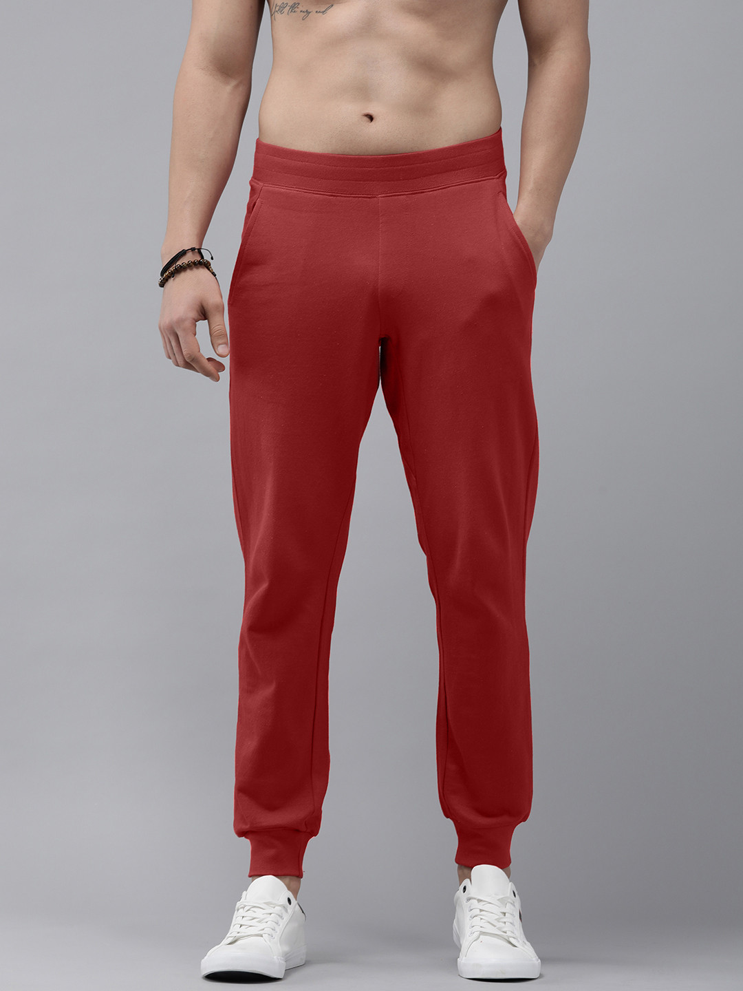 Roadster Men Red Solid Joggers