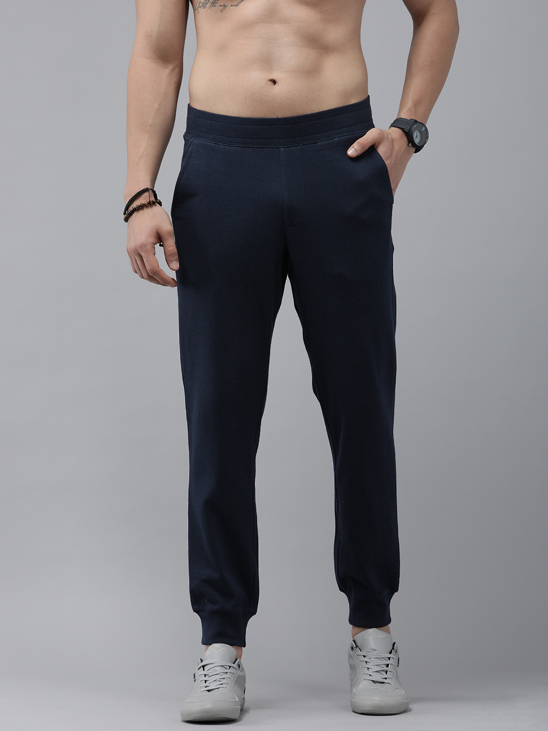The Roadster Lifestyle Co. Men Navy Blue Solid Joggers