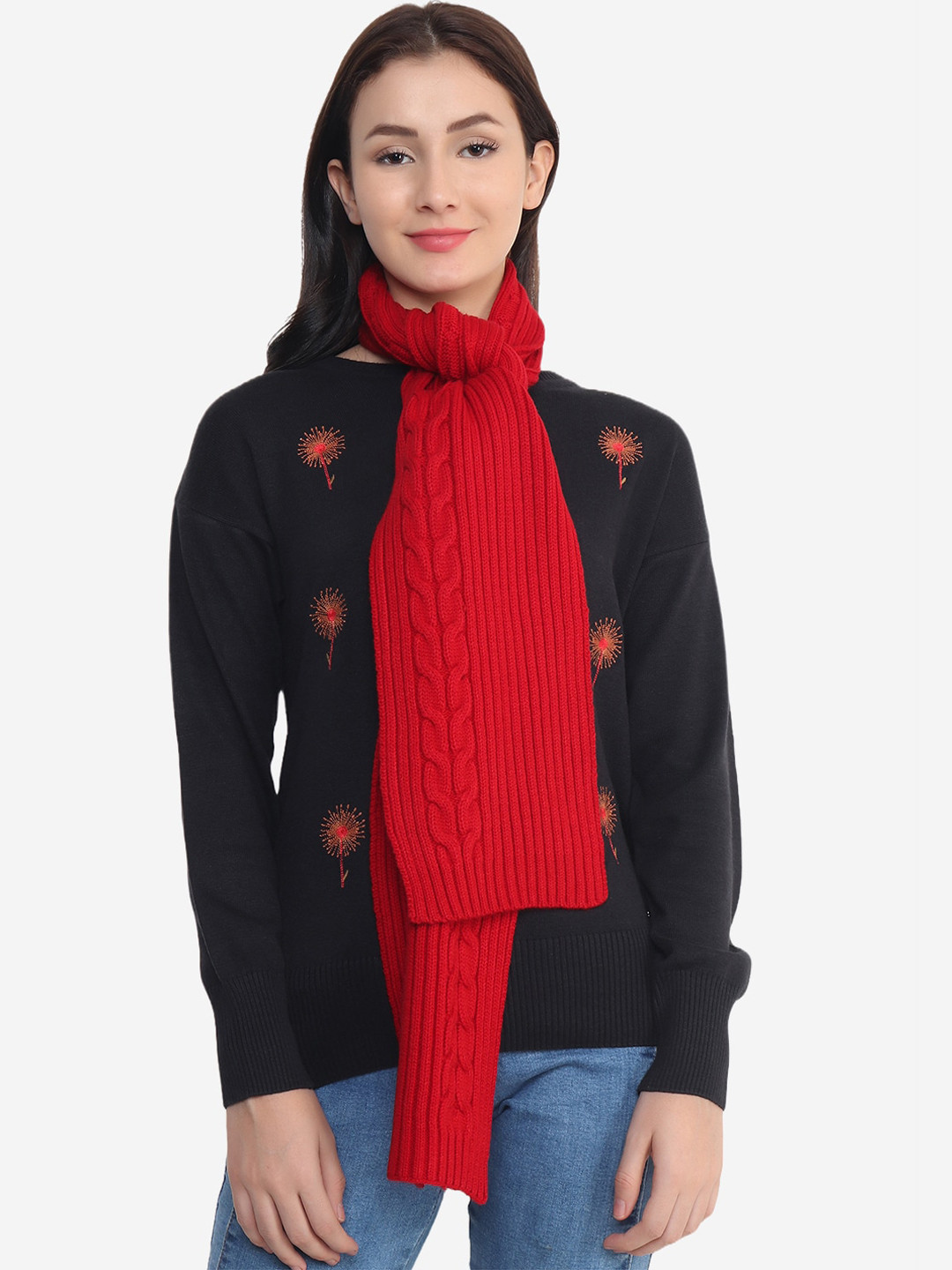 JoE Hazel Women Solid Classic Simple Cable Mufflers