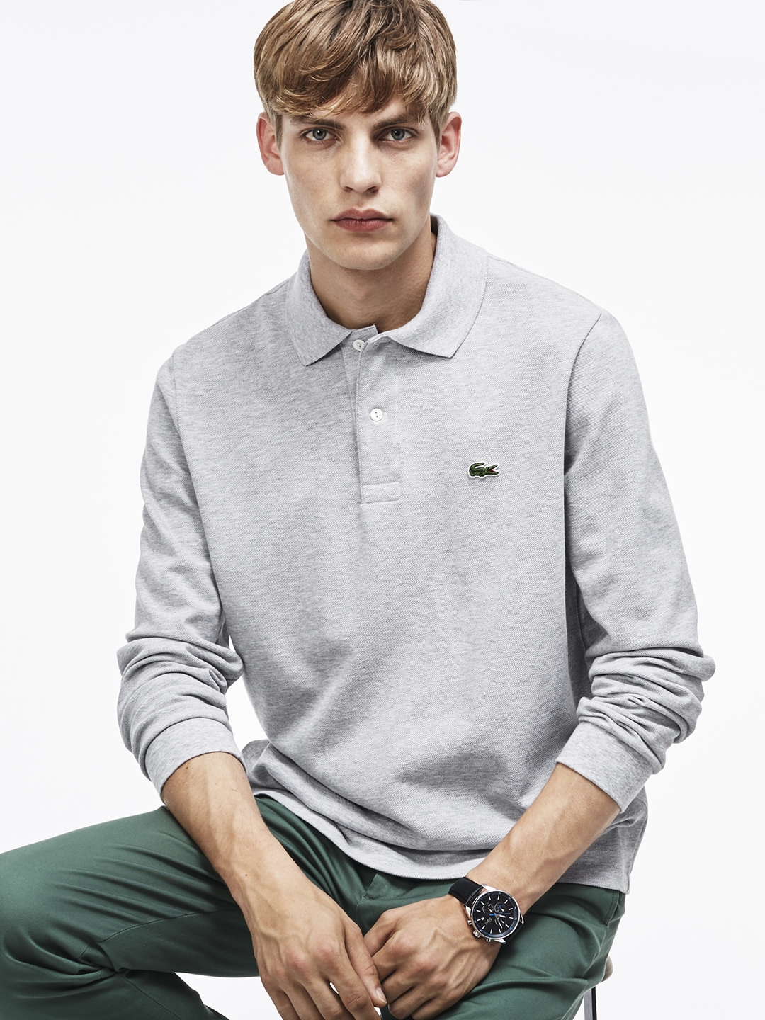 Buy Lacoste Grey Melange Classic Fit Marl Petit Pique Polo - Tshirts for Men  2019456