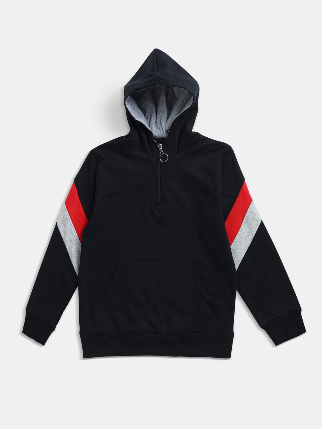 Maniac Boys Pull Over Hooded Half-Zipper Pure Cotton Sweatshirt