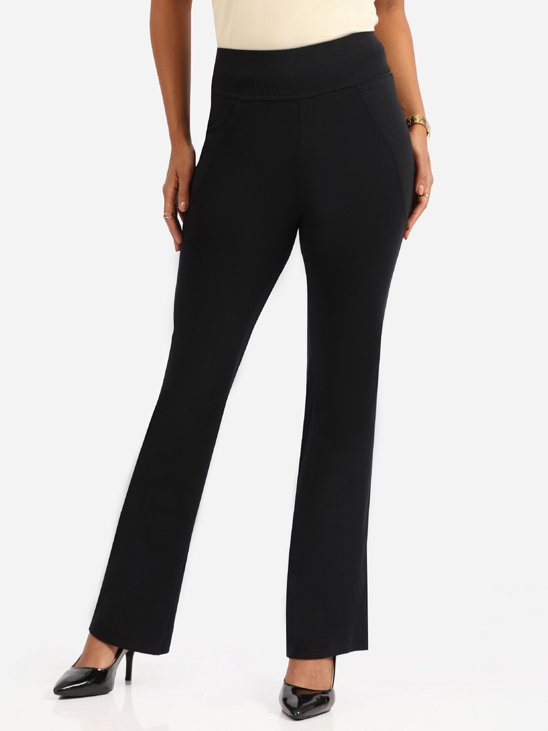 Blissclub Women High Waist The Groove In Cotton Flare Track Pants