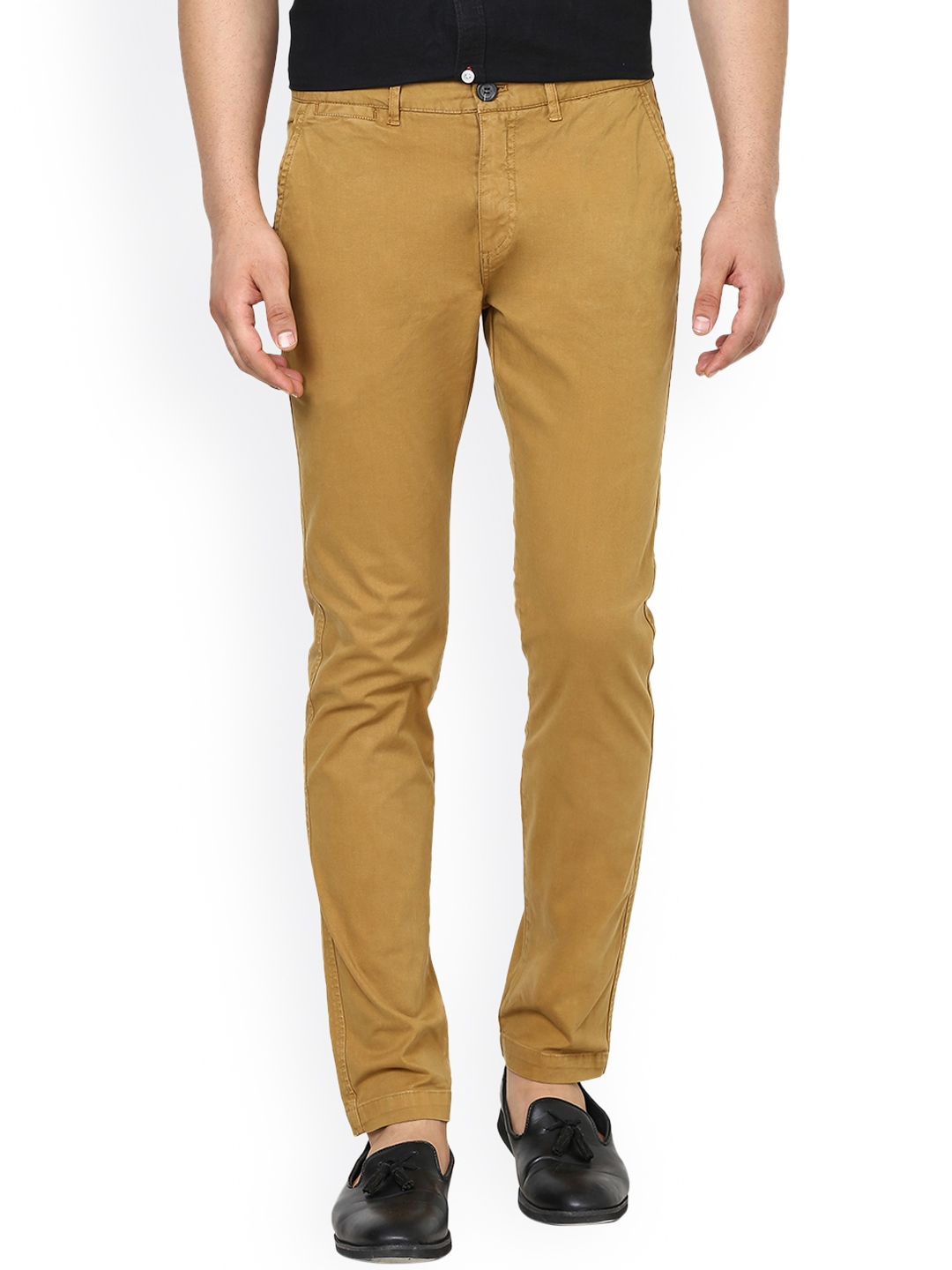 Buy SHAPES Mens Slim Fit Solid Trousers  Shoppers Stop