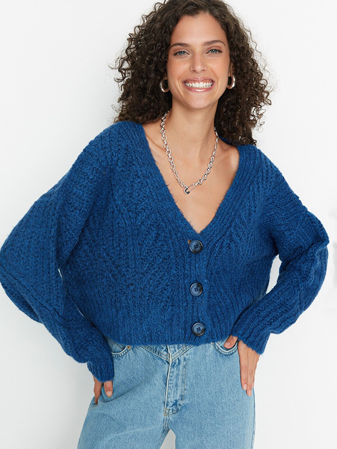 Trendyol Women Navy Blue Cardigan