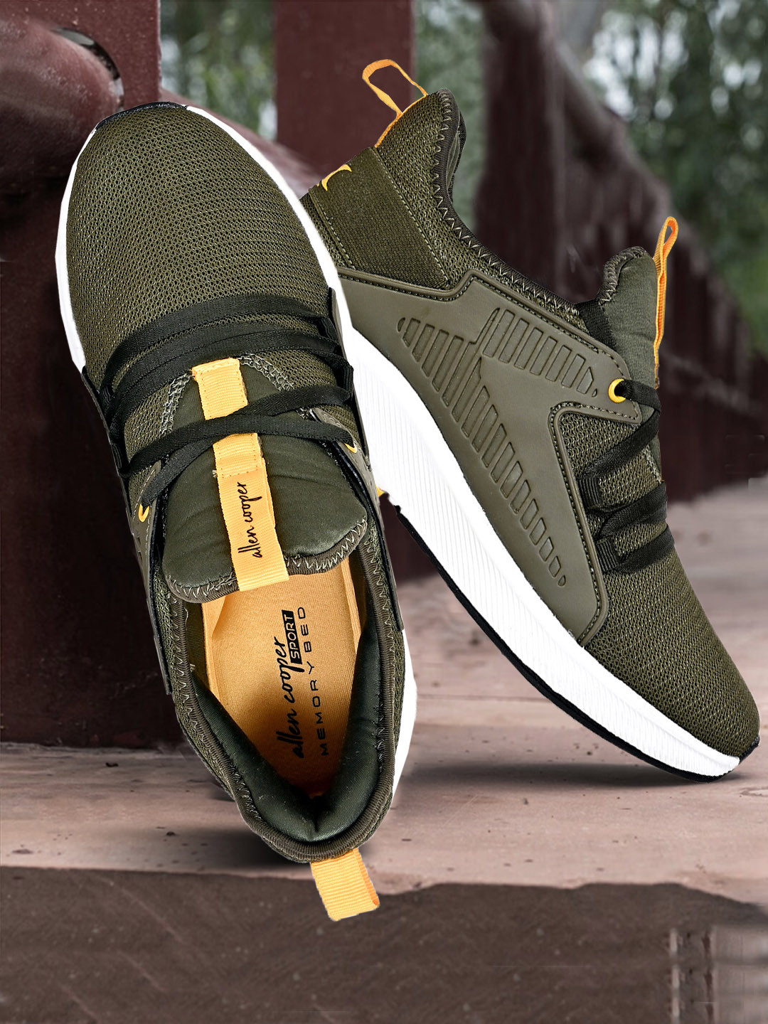 Allen Cooper Men Mesh Running Non-Marking Shoes