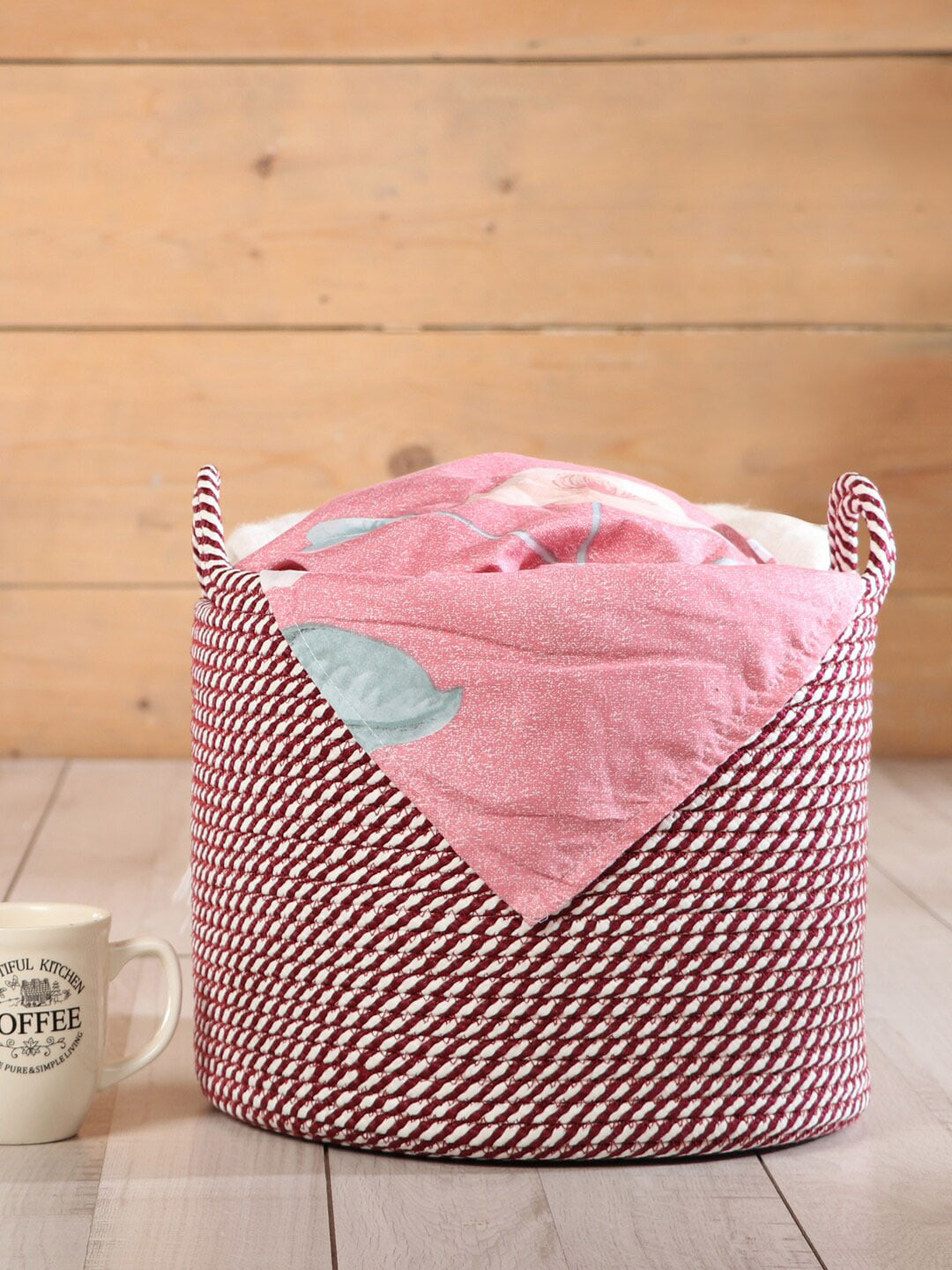 Pano Textured Storage Round Storage Basket