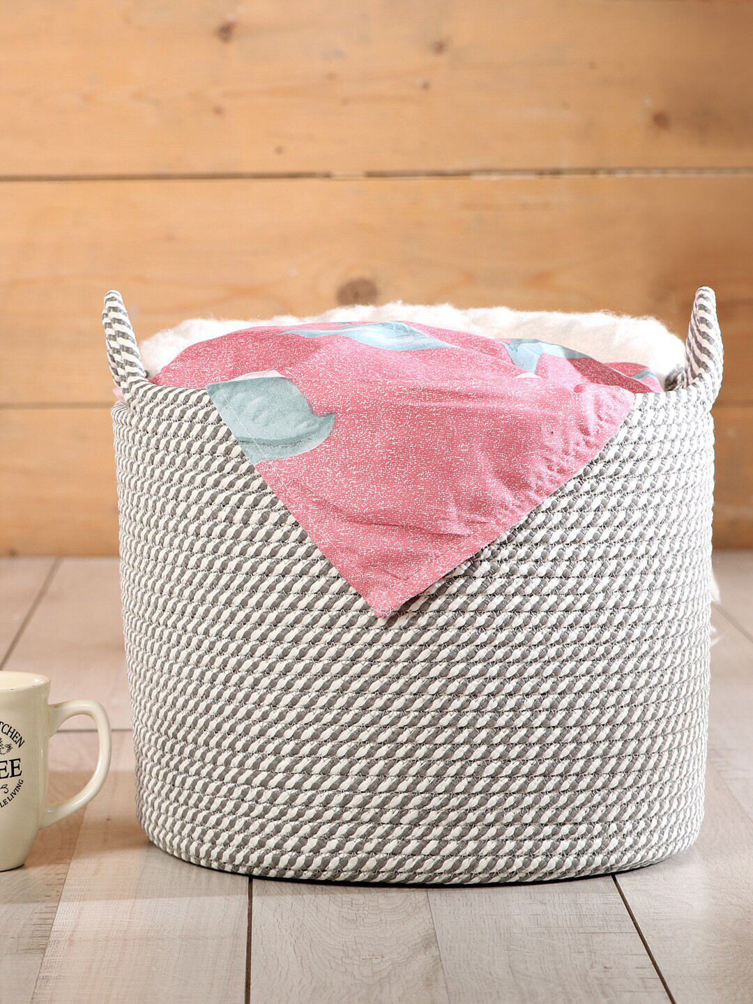 Pano Grey Solid Basket Organisers