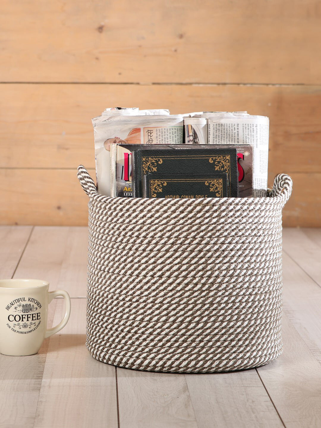 Pano Self-Design Round Storage Bamboo Basket