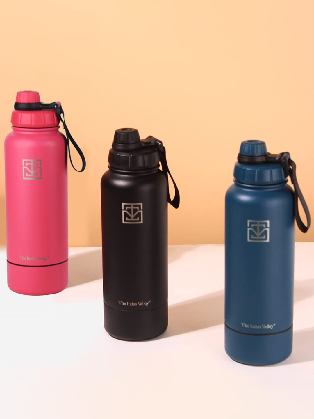 The Indus Valley Pink Brand Logo Stainless Steel Double Wall Vacuum Flask - 900ml