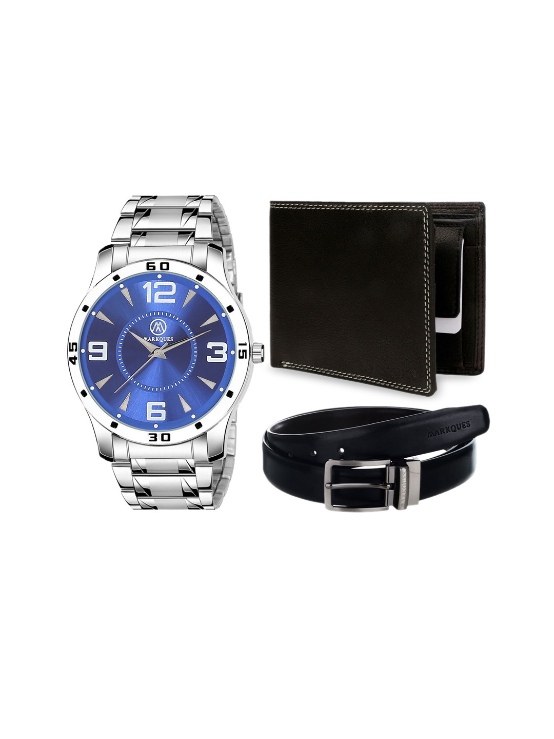 MARKQUES Set of 3 Men's Watch, Wallet And Belt Festival Gift Set