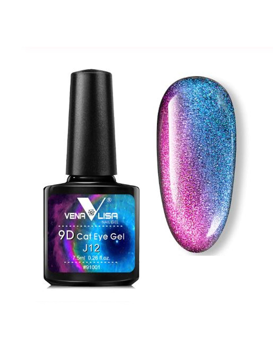 VENALISA 9D Cat Eye Galaxy Magnetic UV / LED Soak Off Nail Gel Polish 7.5ml- Shade J12