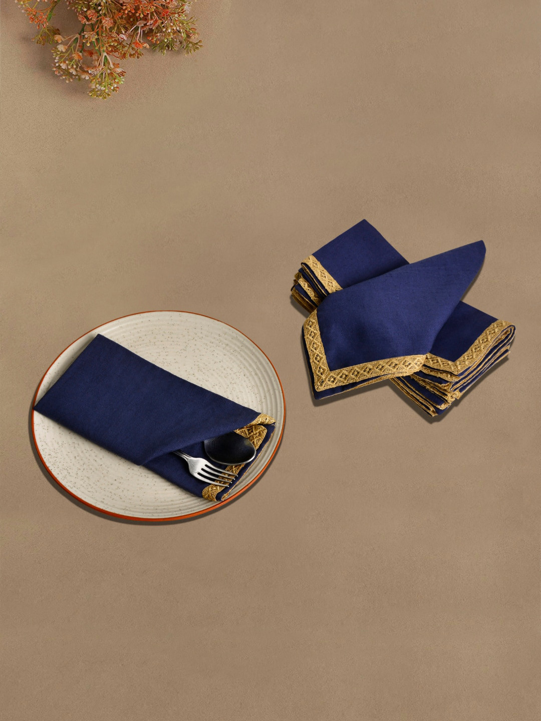 StyleMyWay Set Of 6 Solid Premium Cotton Table Napkins