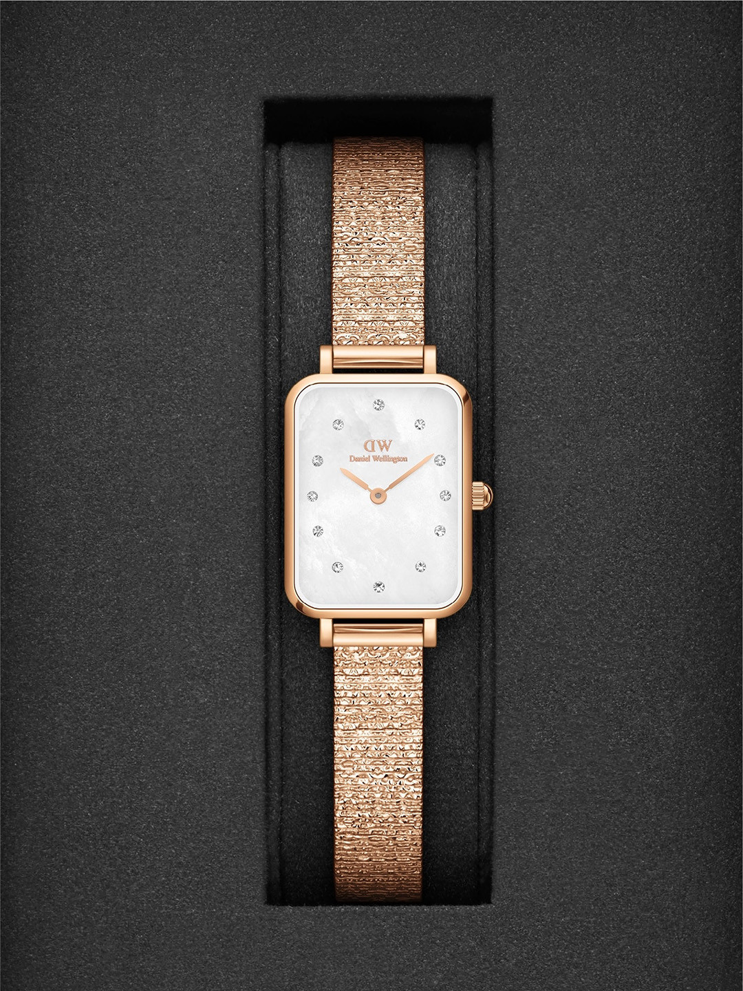 Daniel Wellington Quadro Lumine Pressed Piano Women Dial White 26mm Watch-DW00100578