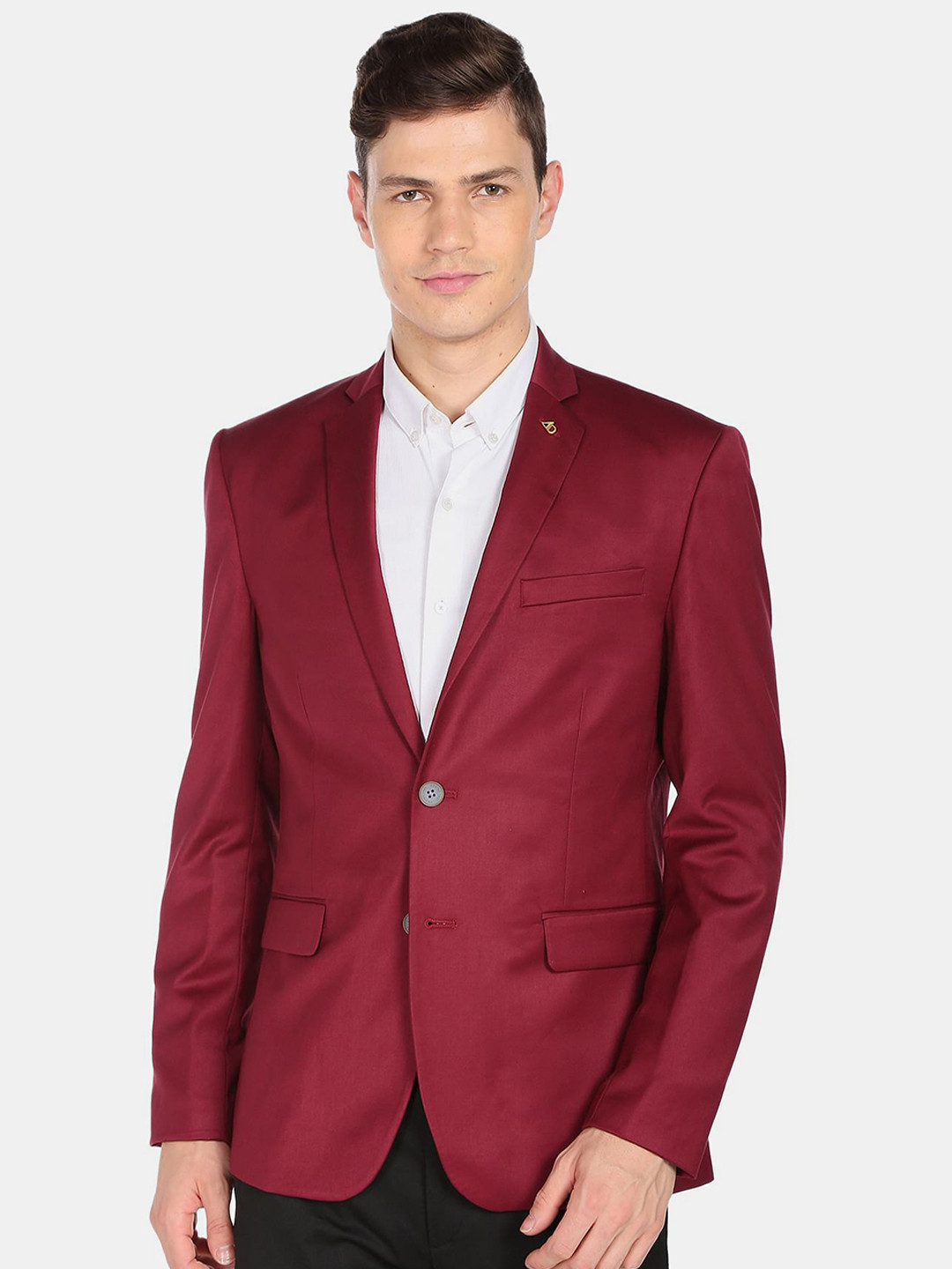 AD By Arvind Men Solid Single-Breasted Formal Blazer