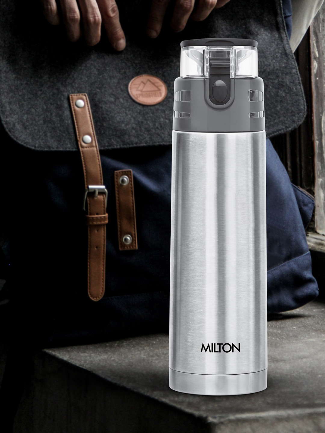 Milton Atlantis 900 Silver Stainless Steel Spill Proof Water Bottle - 750ml