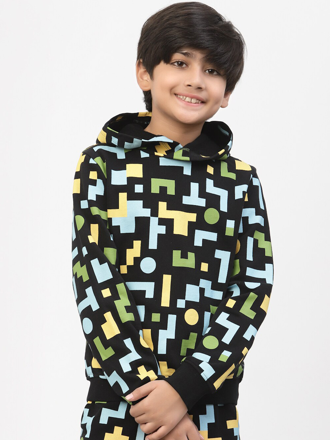 SPUNKIES Boys Black Printed Cotton Sweatshirt
