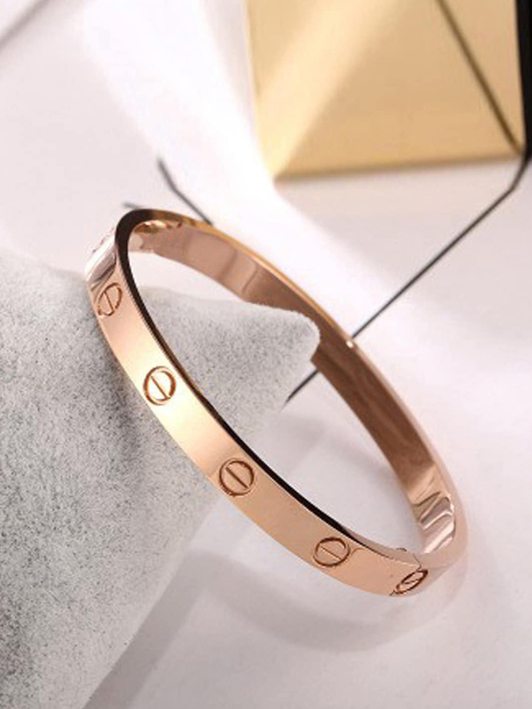 Designs By Jewels Galaxy Women Rose Gold Rose Bangle-Style Bracelet