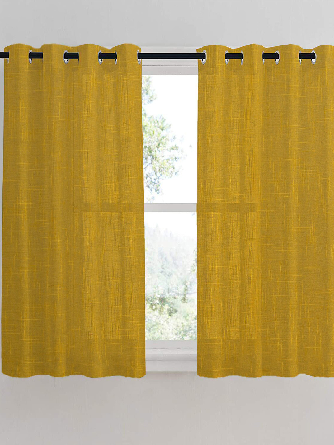 HOMEMONDE Yellow Sheer Window Curtain
