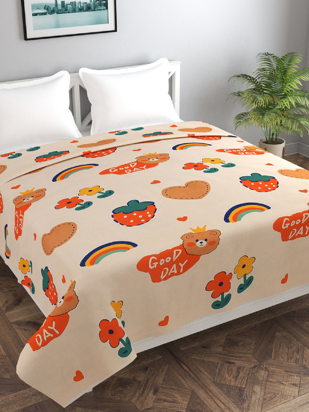 MORADO Beige Print Duvet Cover