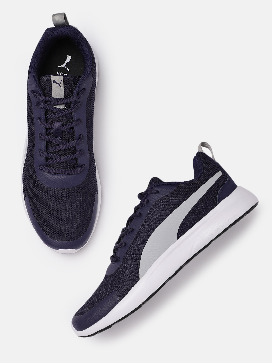 Puma Men Navy Blue Piktor Colourblocked Sneakers