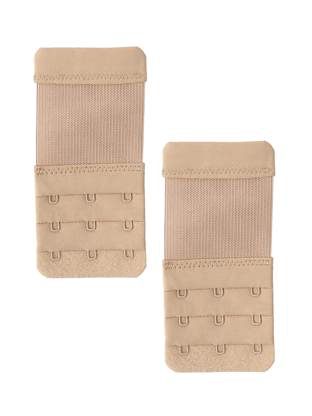 FIMS Women Pack of 2 Beige 3 Hook 3 Eye Stretchy Bra Extension