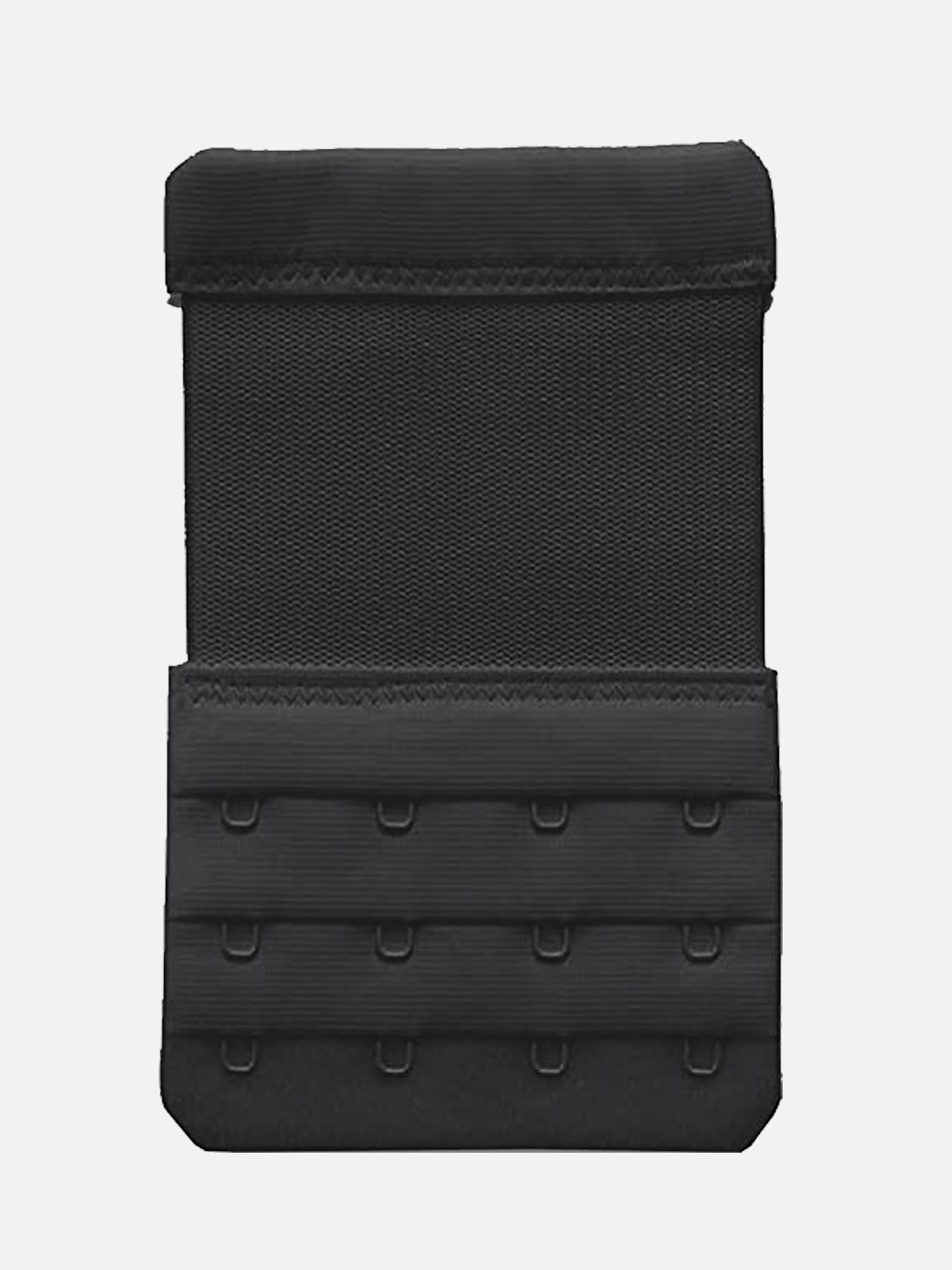 FIMS Women Bra Extenders 4 Hook 4 Eye Pack of 1 Black Stretchy Bra Extension