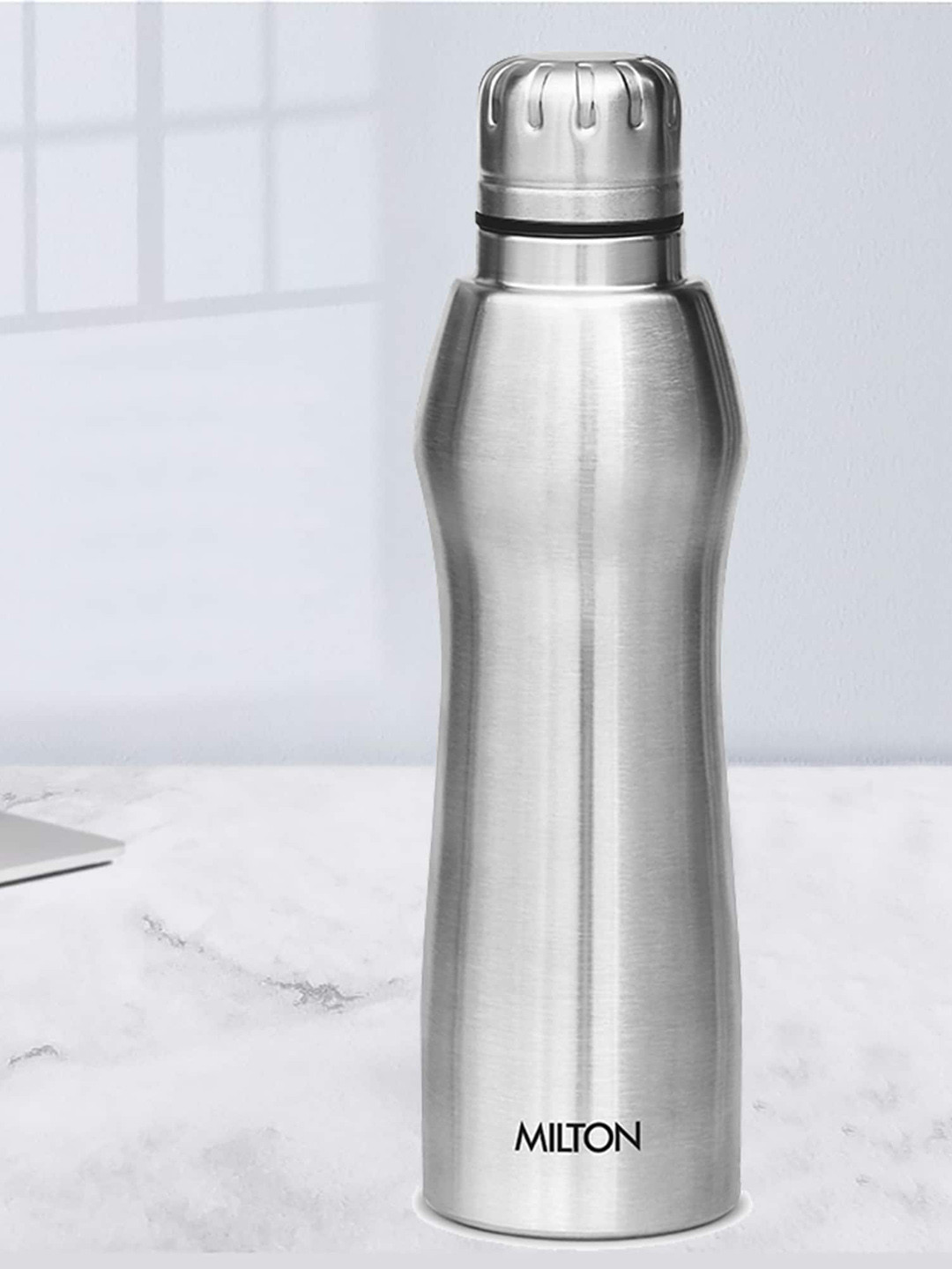 Milton Elate 750 Silver Stainless Steel Spill Proof 3 Piece Water Bottle - 620ml