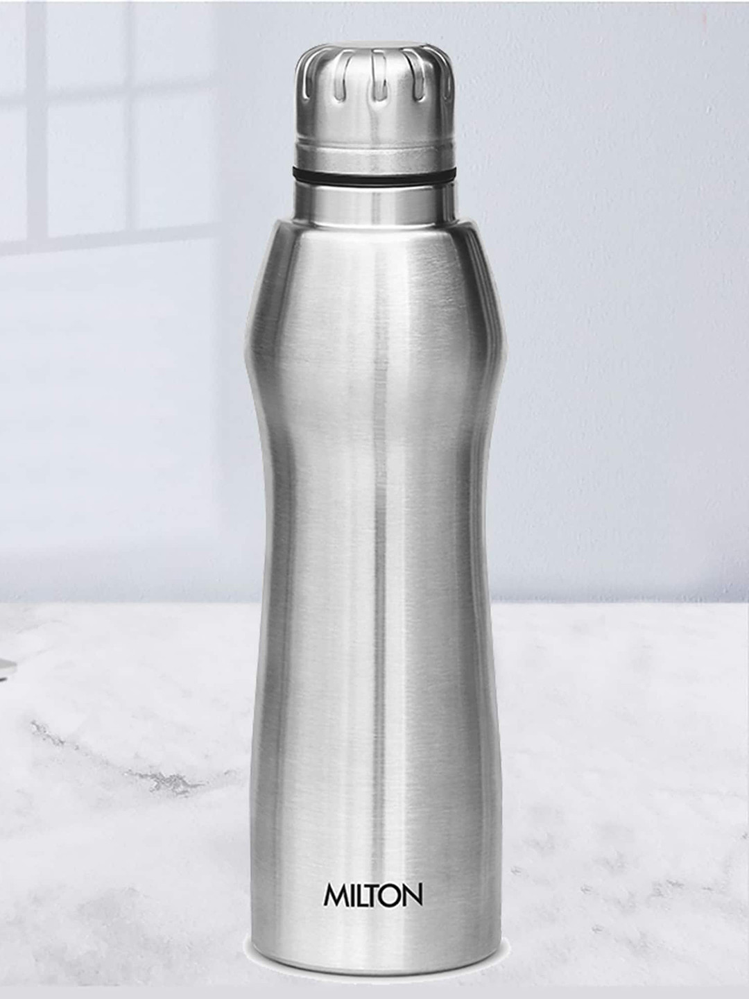 Milton Elate 1000 Silver Stainless Steel Spill Proof 3 Piece Water Bottle - 840 ml