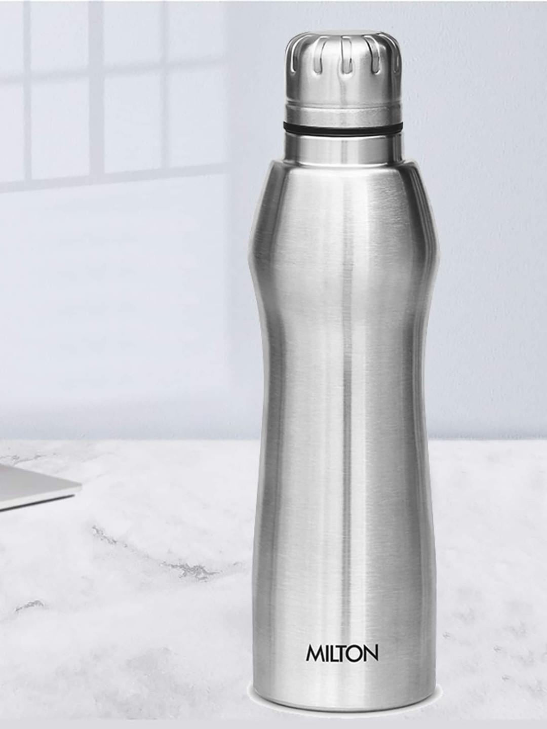 Milton Elate 750 Silver Solid Stainless Steel Spill Proof 6 Piece Water Bottle - 620 ml