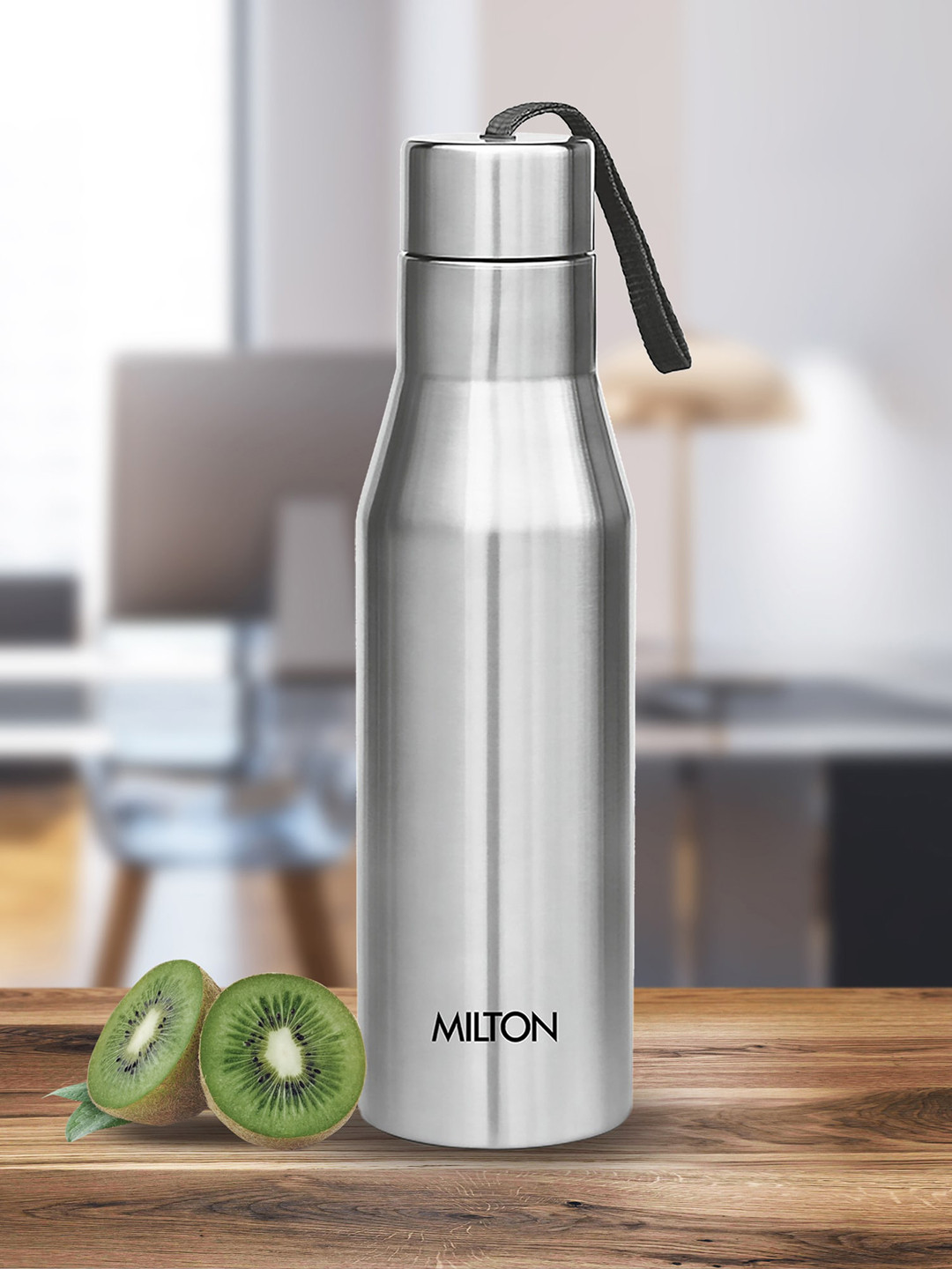 Milton Super Silver Stainless Steel Spill Proof 2 Piece Water Bottle - 650ml