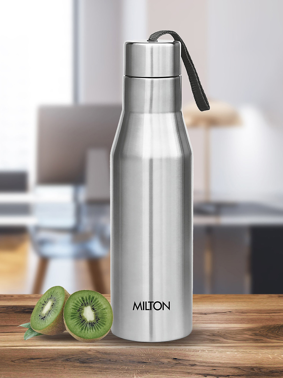 Milton Super Silver Stainless Steel Spill Proof 3 Piece Water Bottle - 1L
