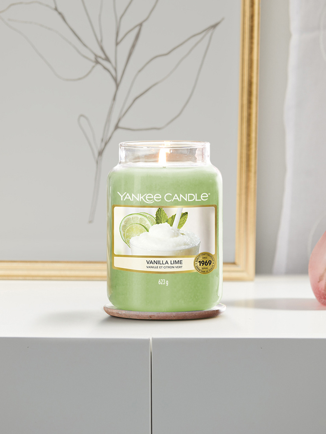 YANKEE CANDLE Scented 1 Wick Vanilla Lime Solid Geometric Regular Jar Candles