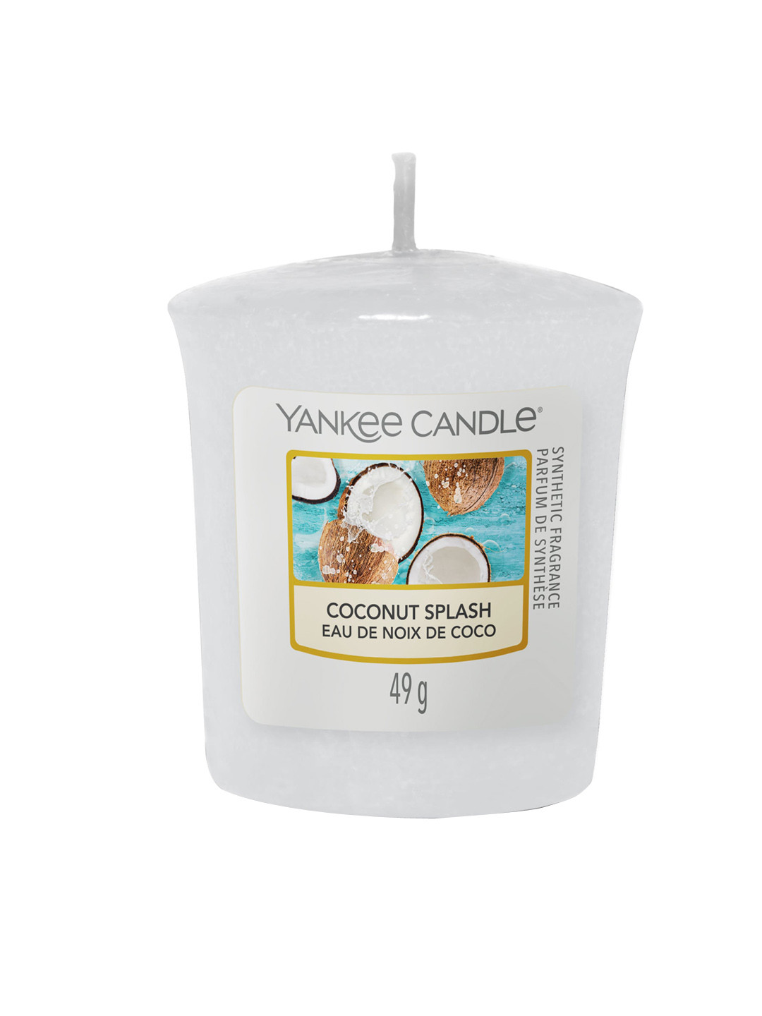 YANKEE CANDLE Scented 1 Wick Coconut Splash Solid Geometric Regular Pillar Candles