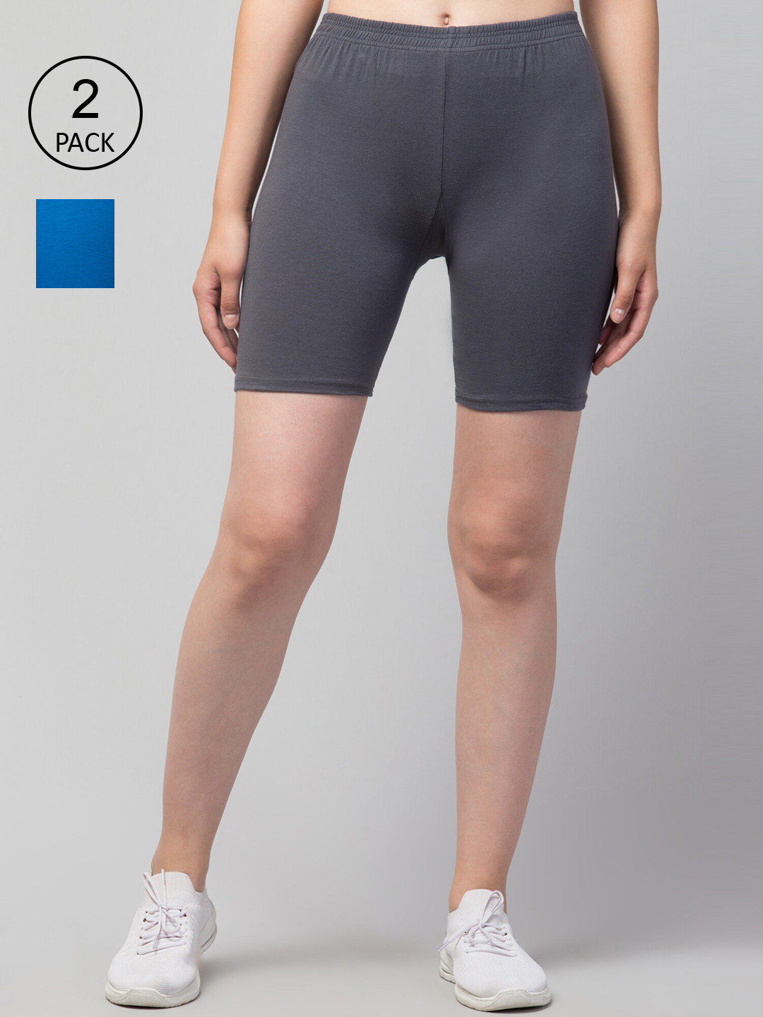 Apraa & Parma Women Pack Of 2 Skinny Fit Cycling Cotton Sports Shorts