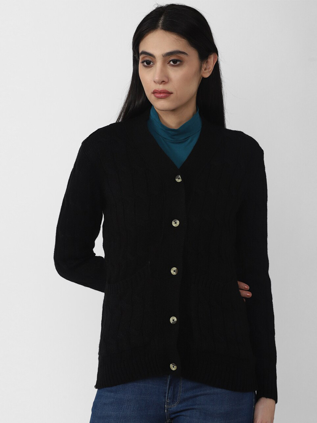 Van Heusen Woman Women Black Cardigan Sweater