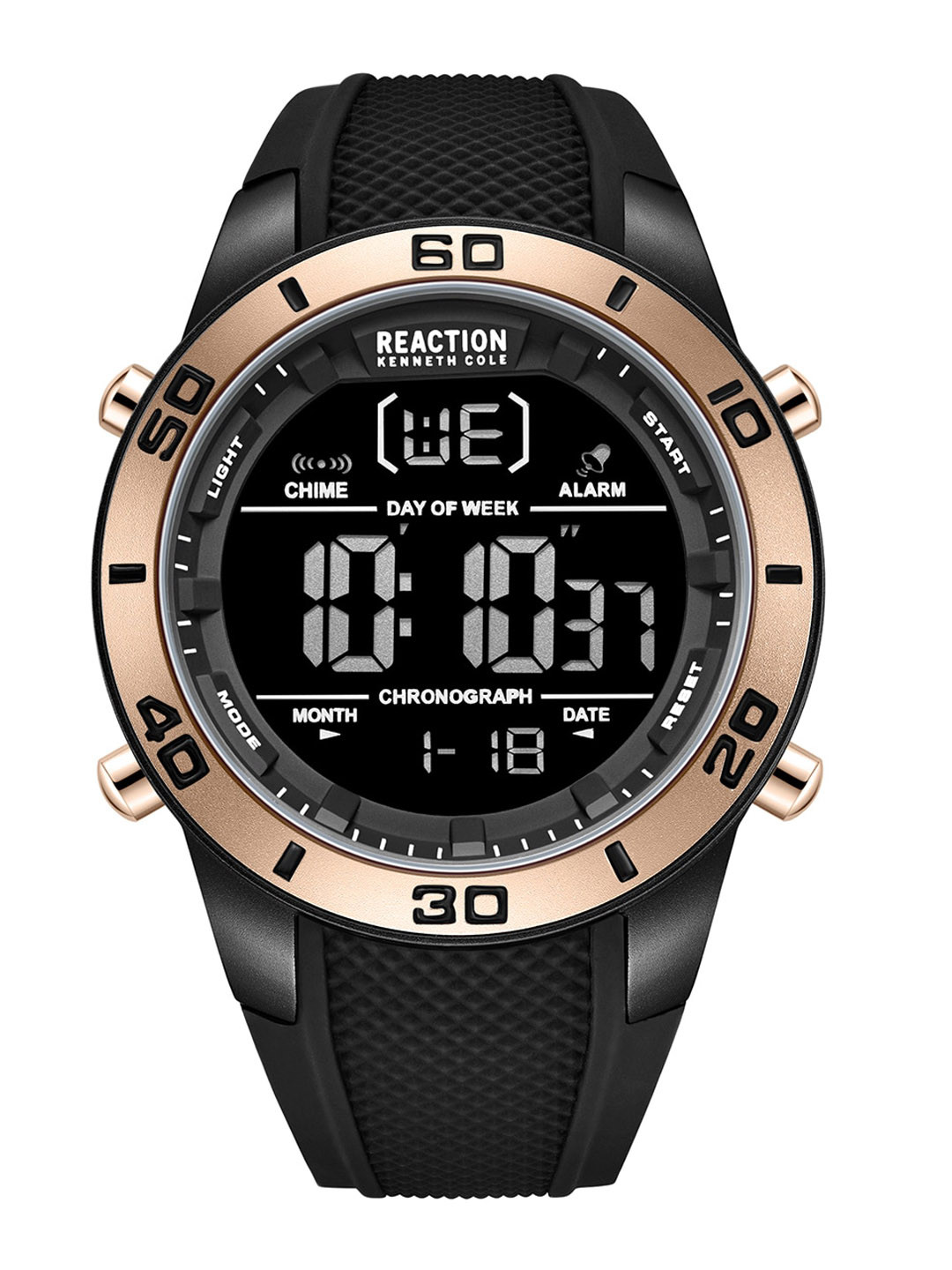 REACTION KENNETH COLE Men Digital Silicon Strap Sports Watch KRWGP2191305