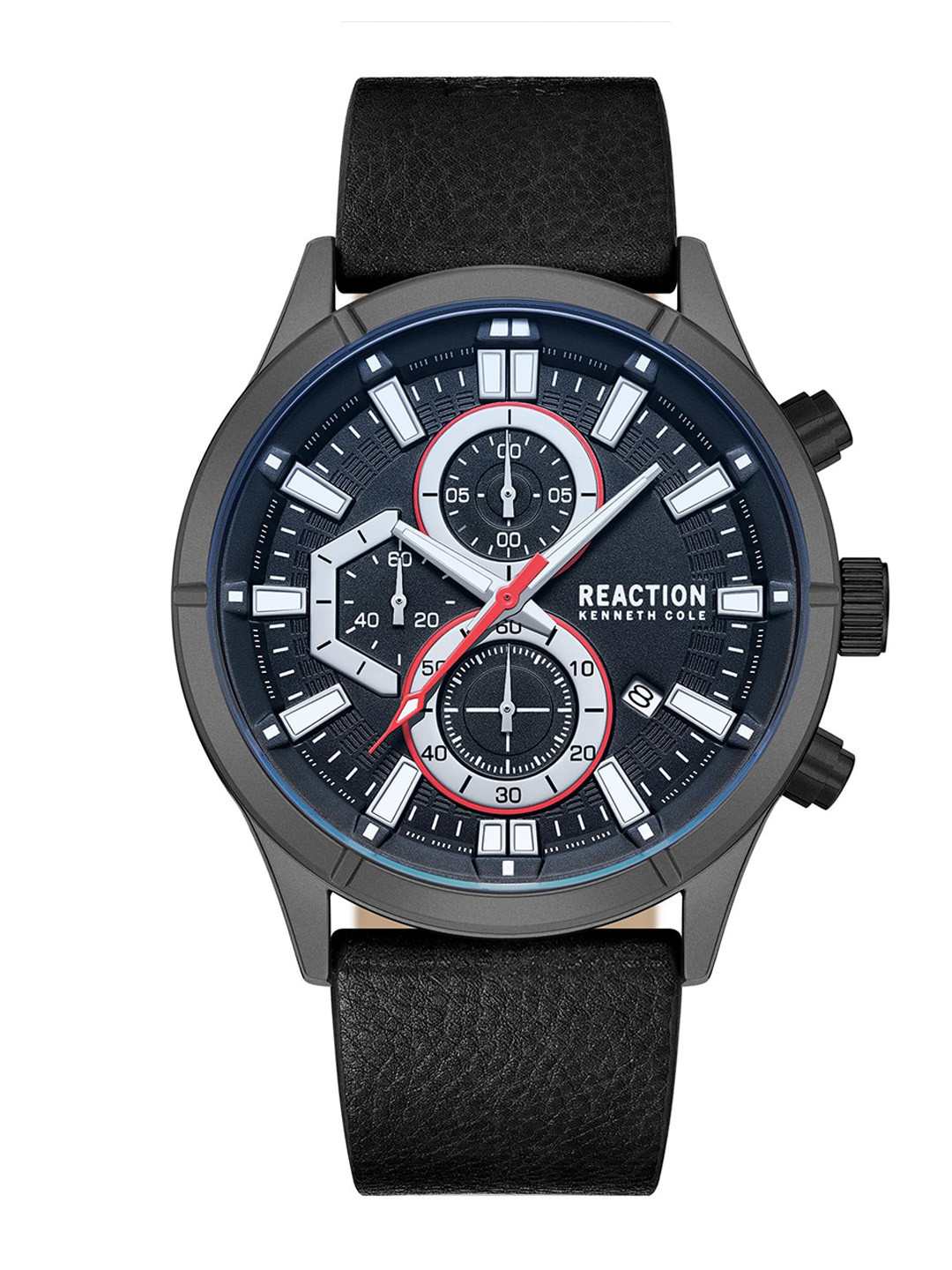 REACTION KENNETH COLE Men Chronograph Leather Strap Analogue Watch KRWGC9006804
