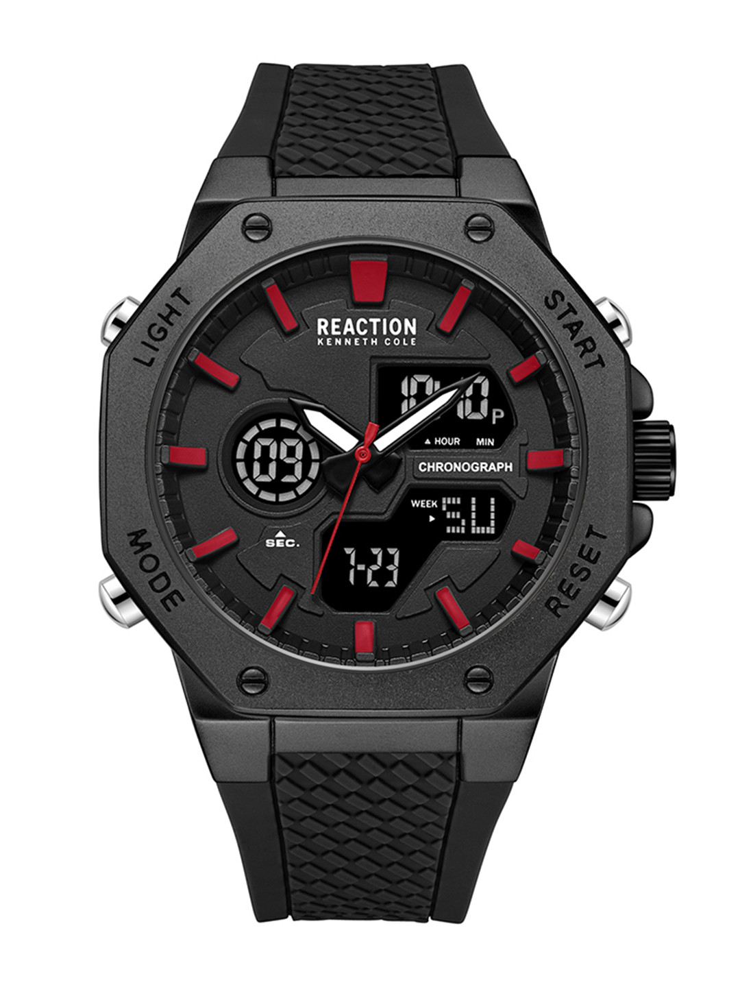 REACTION KENNETH COLE Men Textured Strap Analogue and Digital Sports Watch KRWGP9005704