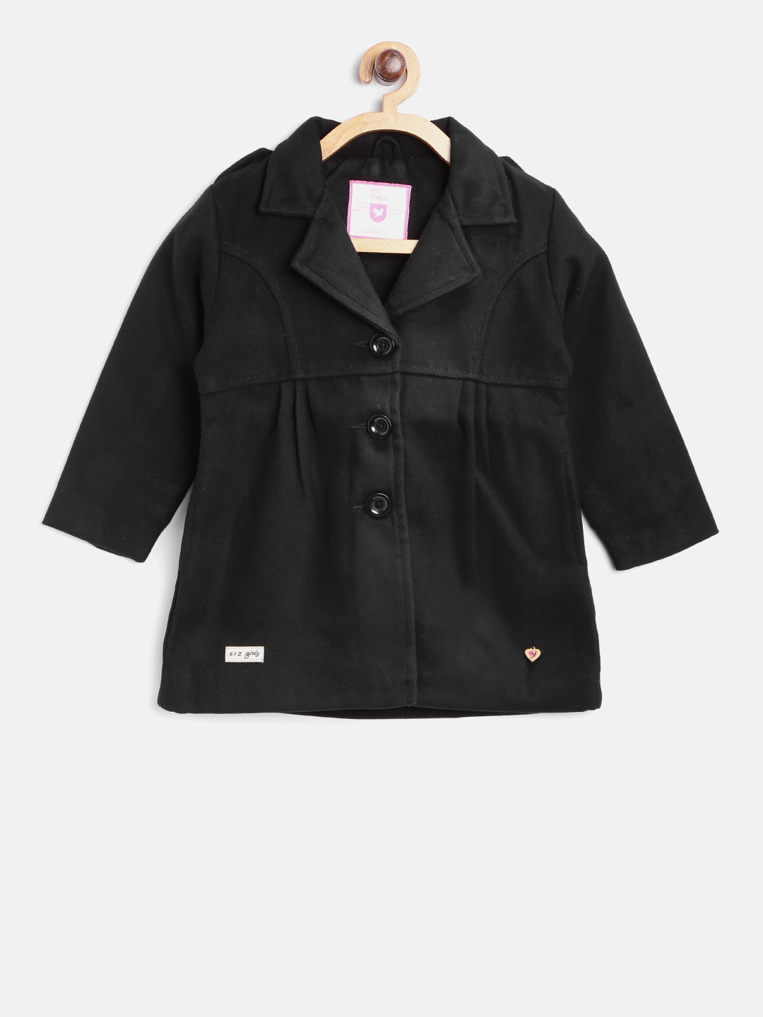 612 League Girls Black Pea Coat Coats, Toddler Girl Black Pea Coat