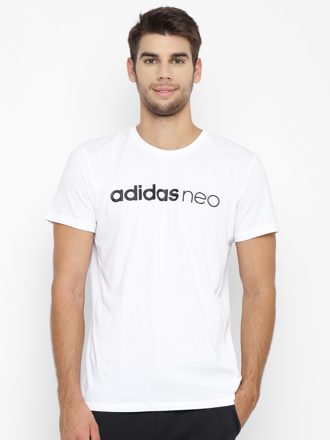 Groet Rudyard Kipling Europa Buy ADIDAS NEO Men White Favorite Mesh Brand Print Round Neck T Shirt -  Tshirts for Men 2022776 | Myntra