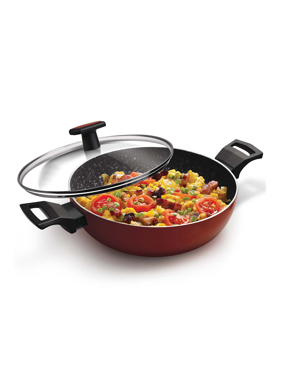 Milton Burgundy Pro Cook Granito Induction Kadhai With Lid 26 cm & 3.4 L