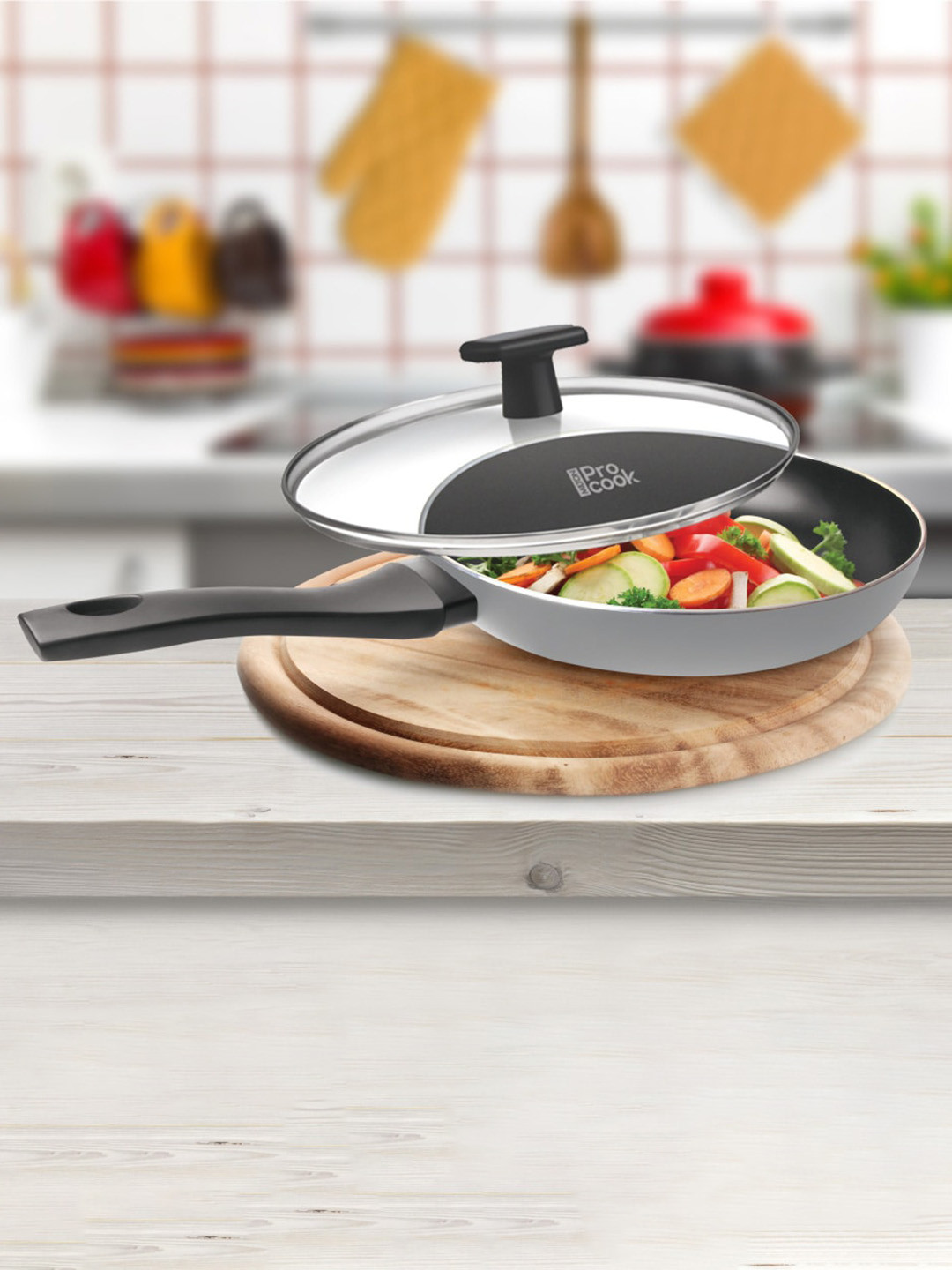 Milton Pro Cook Induction Fry Pan with Glass Lid 22 cm 1.4 Litre