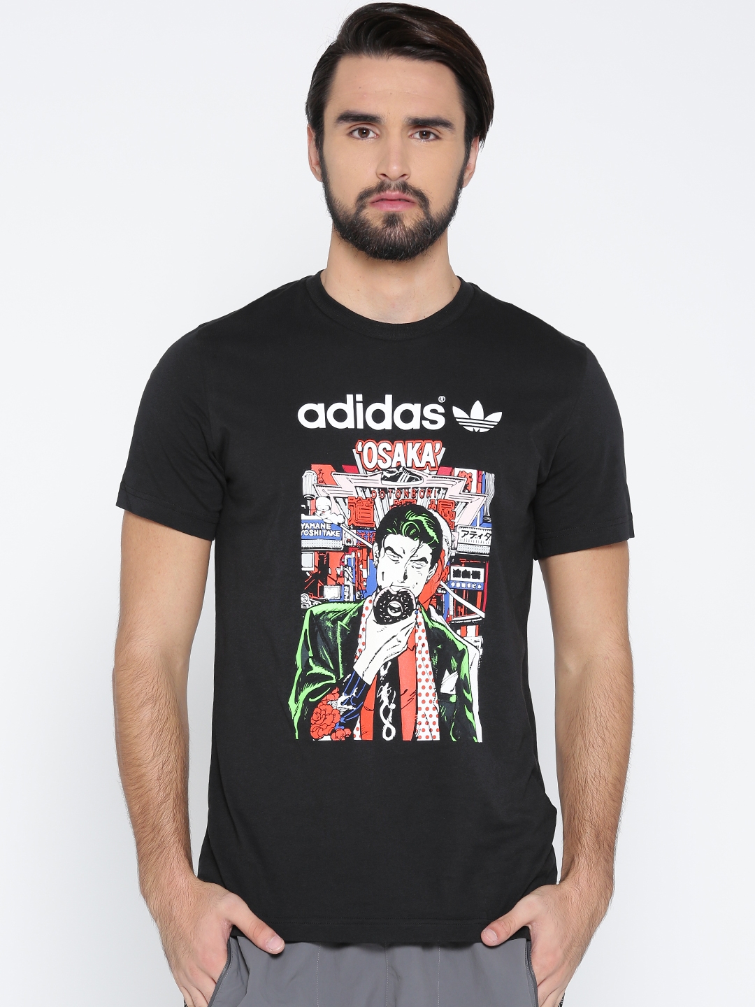 Bigote Rubicundo Mirilla Buy ADIDAS Originals Men Black Artist City Printed Round Neck T Shirt -  Tshirts for Men 2022871 | Myntra