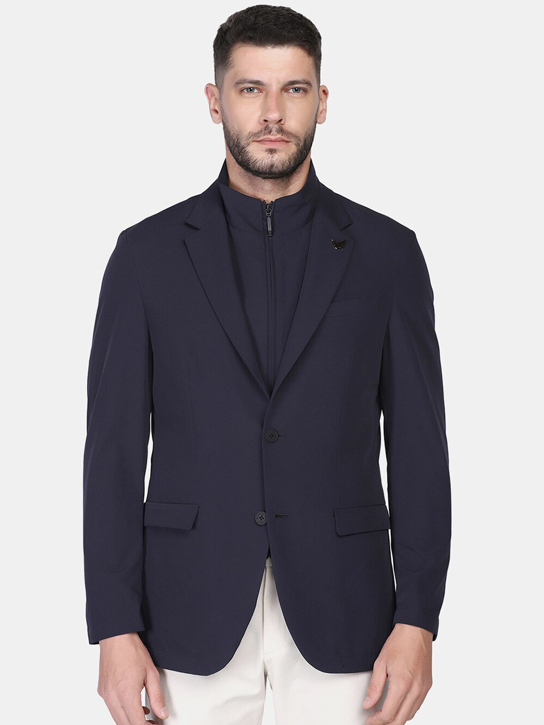 Blackberrys Men Formal Navy Solid TechPro Blazer